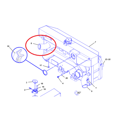 200-7104: 60° Elbow for Heat Exchanger